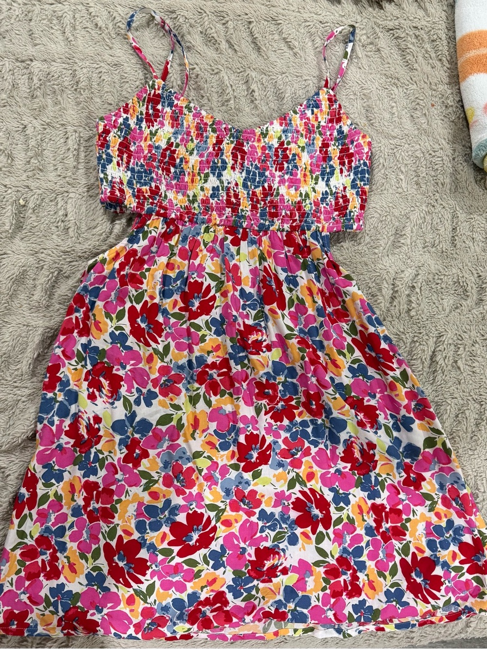 Roxy Floral Mini Dress in Pink, Red, Blue, Yellow, Green